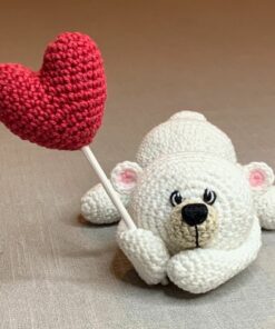 Alternative view of Adorable Bear holding your heart crochet pattern