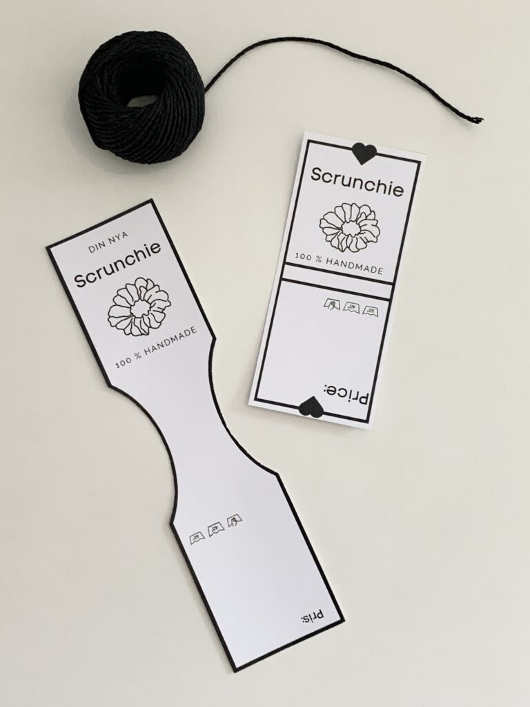 Printable Tags for Scrunchies & FREE Crochet Pattern - Ellenkantarellen.com
