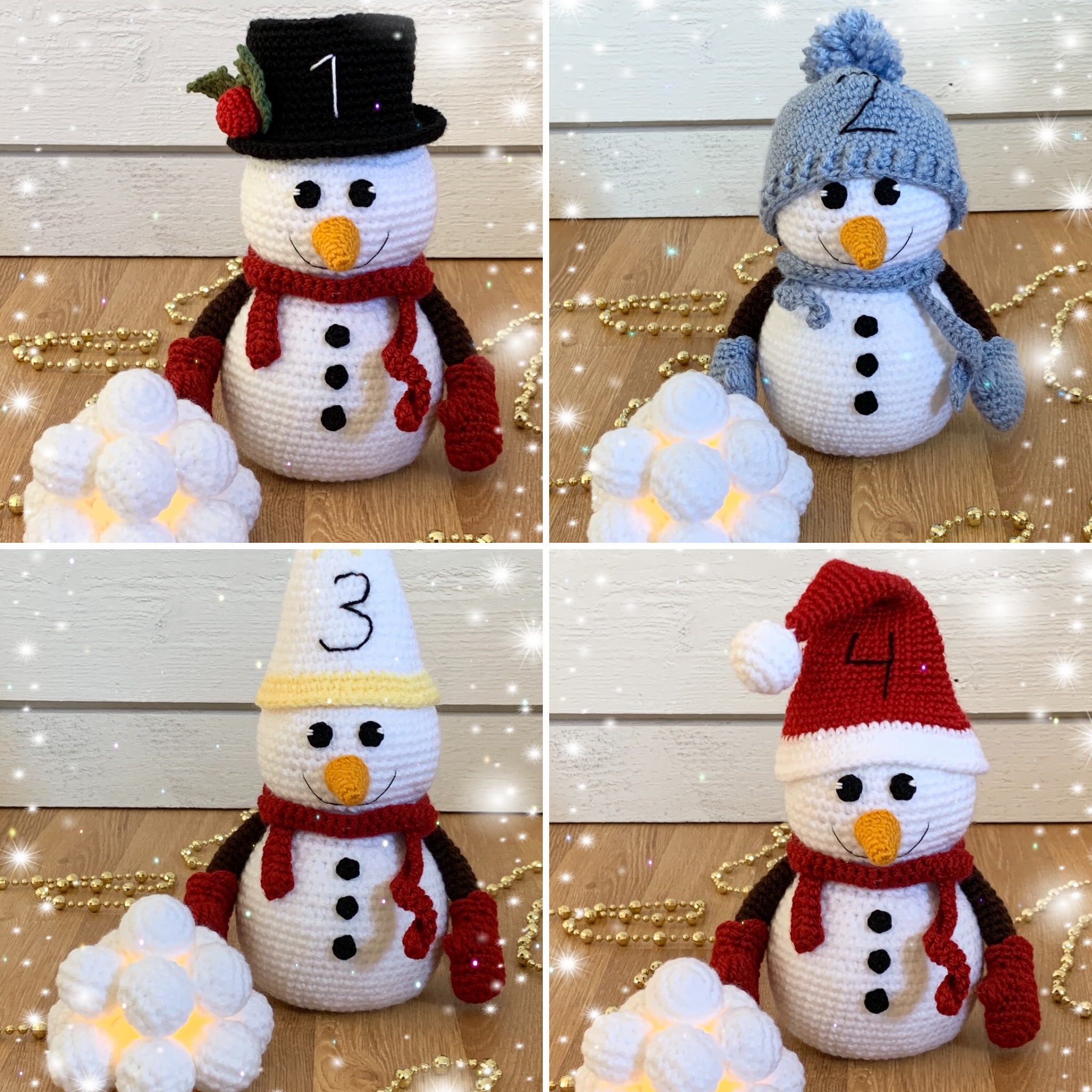 Advent Snowman calender crochet pattern
