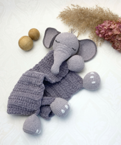 Crochet Elephant comforter blanket/lovey pattern