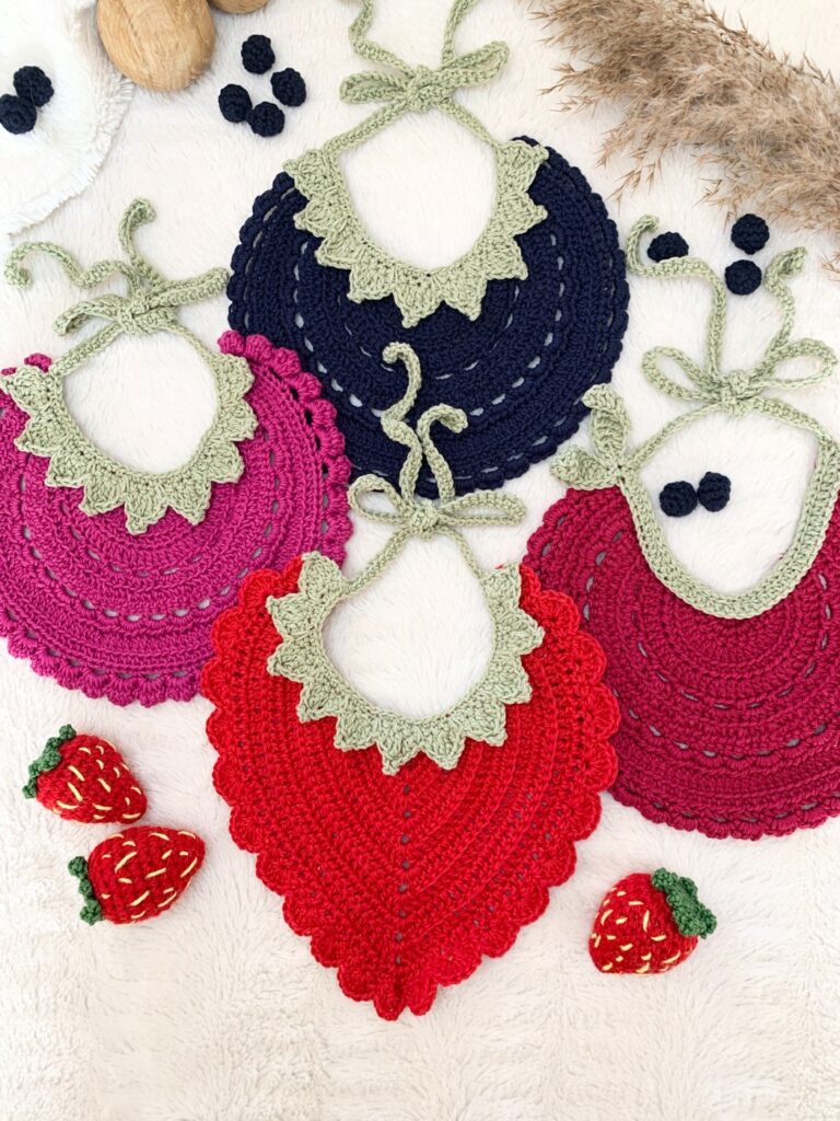 Baby Raspberry Print Raspberry Baby BIB crochet pattern - Ellenkantarellen.com