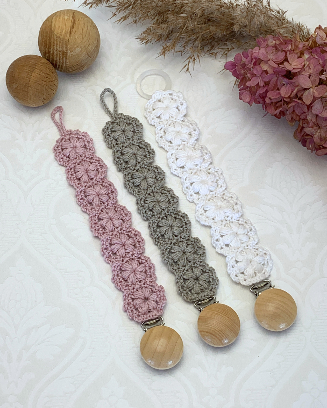 Buttercup Crochet Pacifier Holder Pattern
