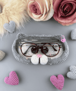 Cat Glasses Holder, Crochet Hook holder/case crochet pattern