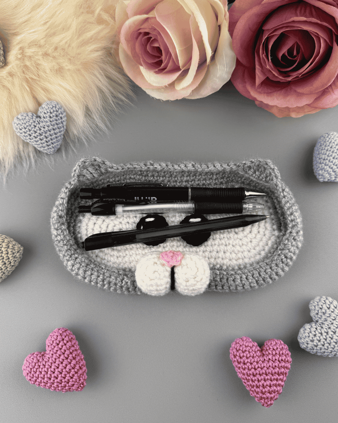 Cat Glasses Holder, Crochet Hook holder/case crochet pattern - Image 4