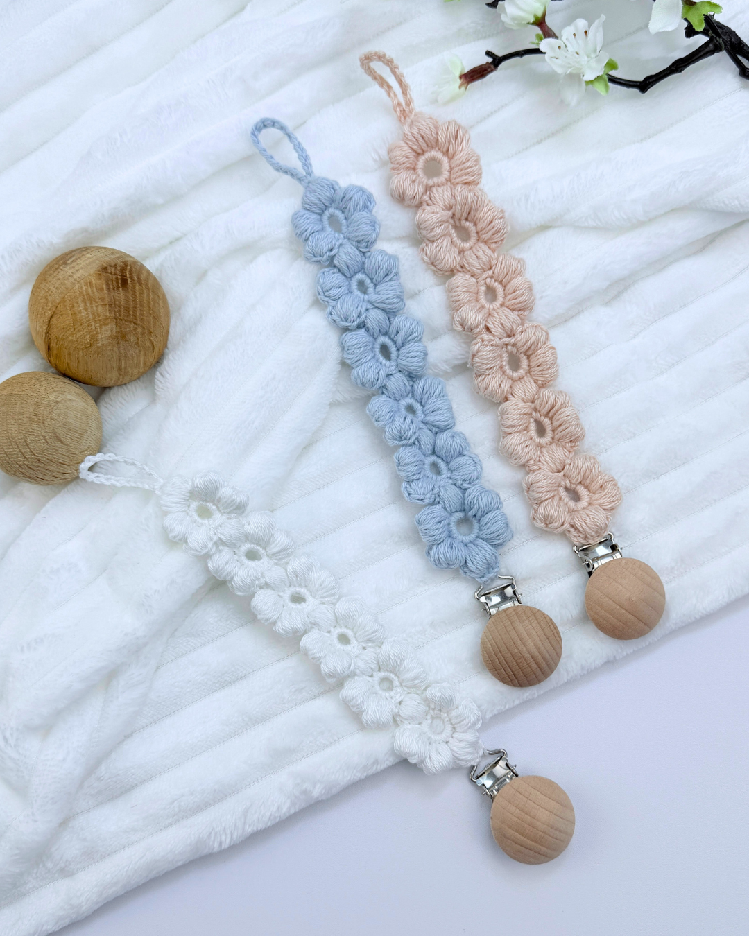 Crochet Pacifier Holder Primrose Pattern - Image 7
