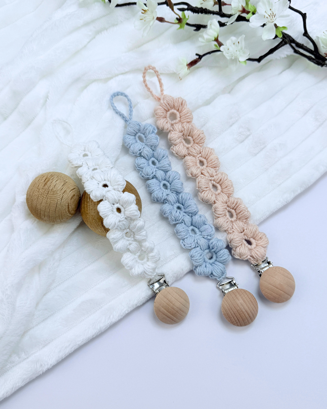 Crochet Pacifier Holder Primrose Pattern - Image 4