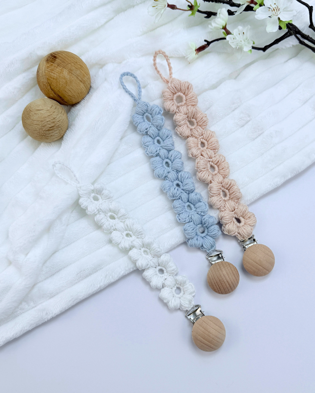 Crochet Pacifier Holder Primrose Pattern - Image 5