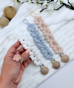 Crochet Pacifier Holder Primrose Pattern