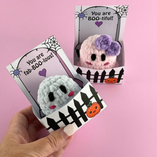 Super cute Ghost Crochet pattern + Printable Holders (25 different looks) - Image 6