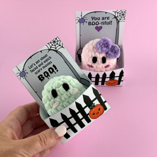 Super cute Ghost Crochet pattern + Printable Holders (25 different looks) - Image 5