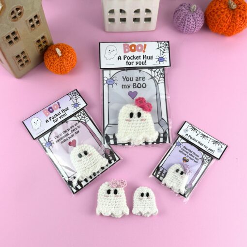 Ghost Hug Crochet pattern + Printable Cards & Gift Bag Toppers  (26 different looks) - Image 6