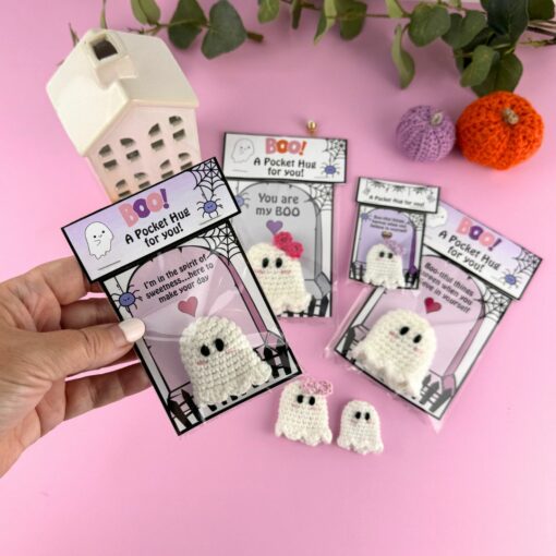 Ghost Hug Crochet pattern + Printable Cards & Gift Bag Toppers  (26 different looks) - Image 7