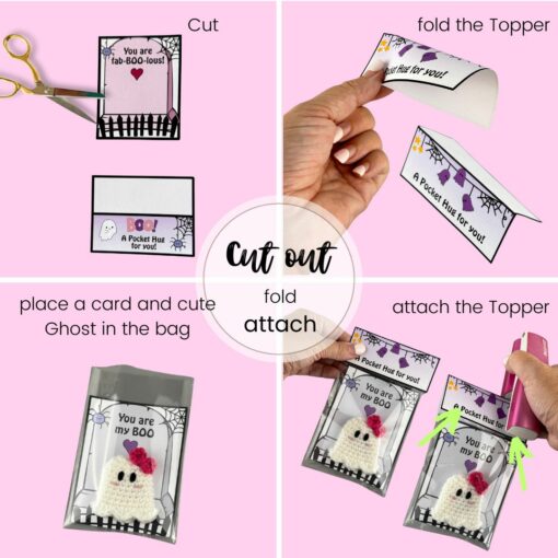 Ghost Hug Crochet pattern + Printable Cards & Gift Bag Toppers  (26 different looks) - Image 5