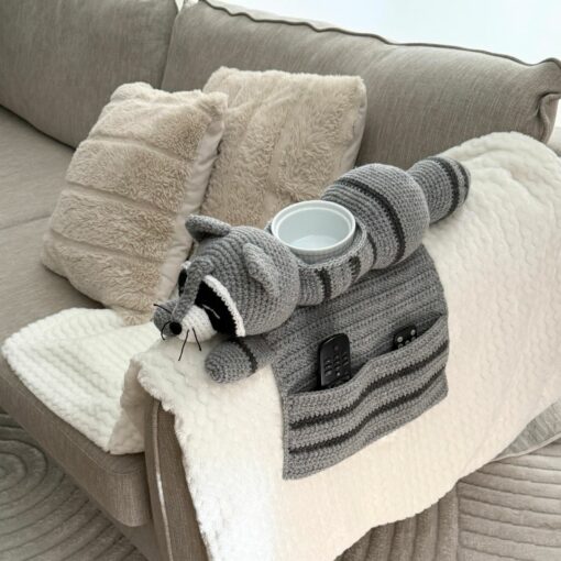 Adorable Raccoon Sofa Organizer Crochet pattern