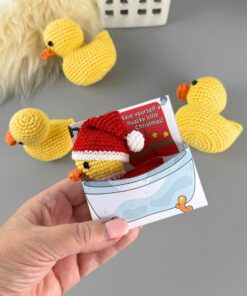 Alternative view of Super cute No Sew Santa Ducky Crochet pattern + Printable Holder
