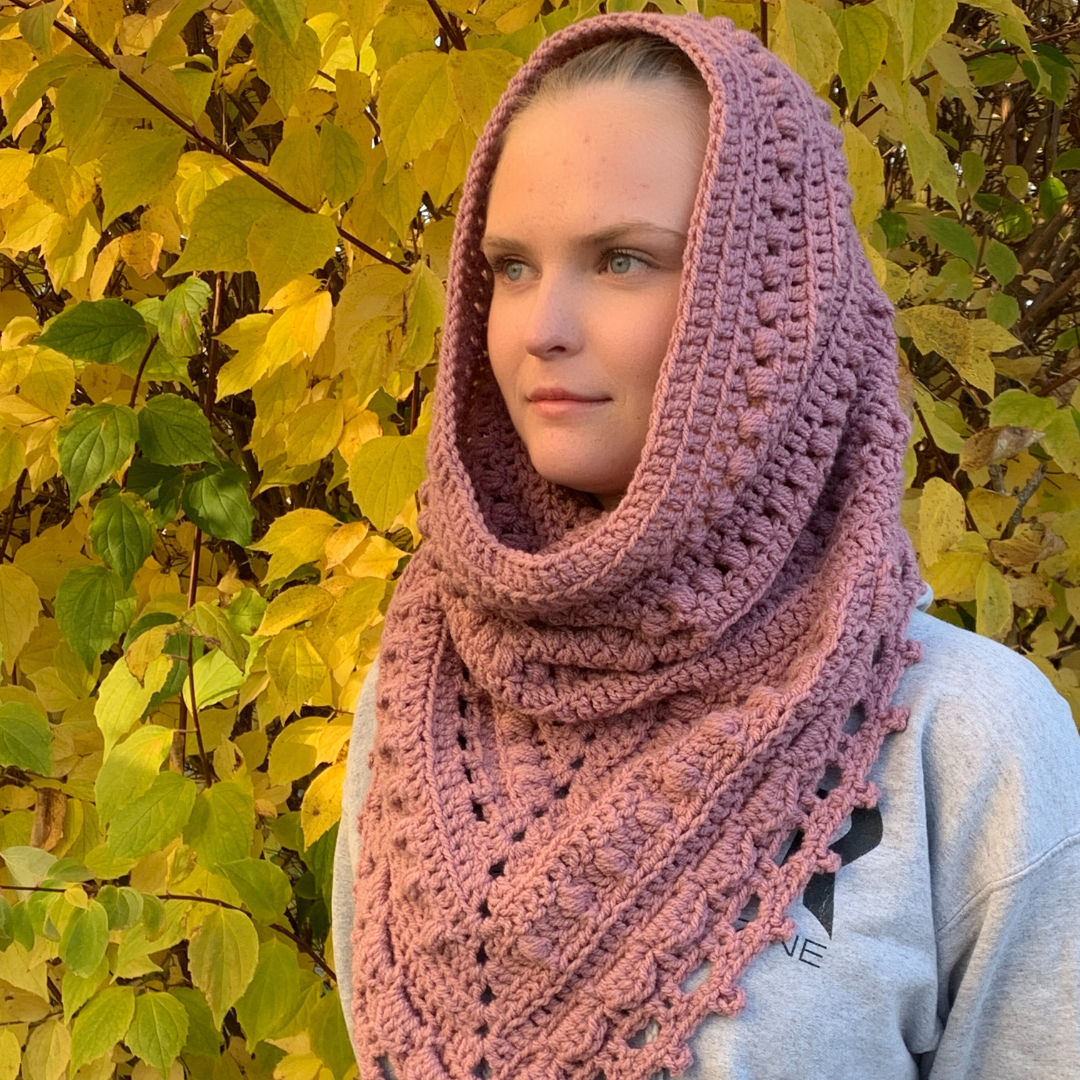 Crochet Boho Hooded Cowl/Scarf pattern
