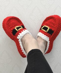 Alternative view of Crochet Santa Slipper Pattern