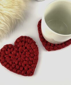 Alternative view of Crochet Heart Coaster Pattern + Printable packaging/holder