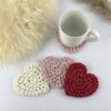 Crochet Heart Coaster pattern