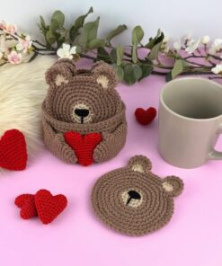 Crochet Bear Coasters & Basket Pattern