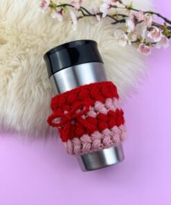 Alternative view of Crochet Mug Cozy "Rosebud" Pattern + printable template