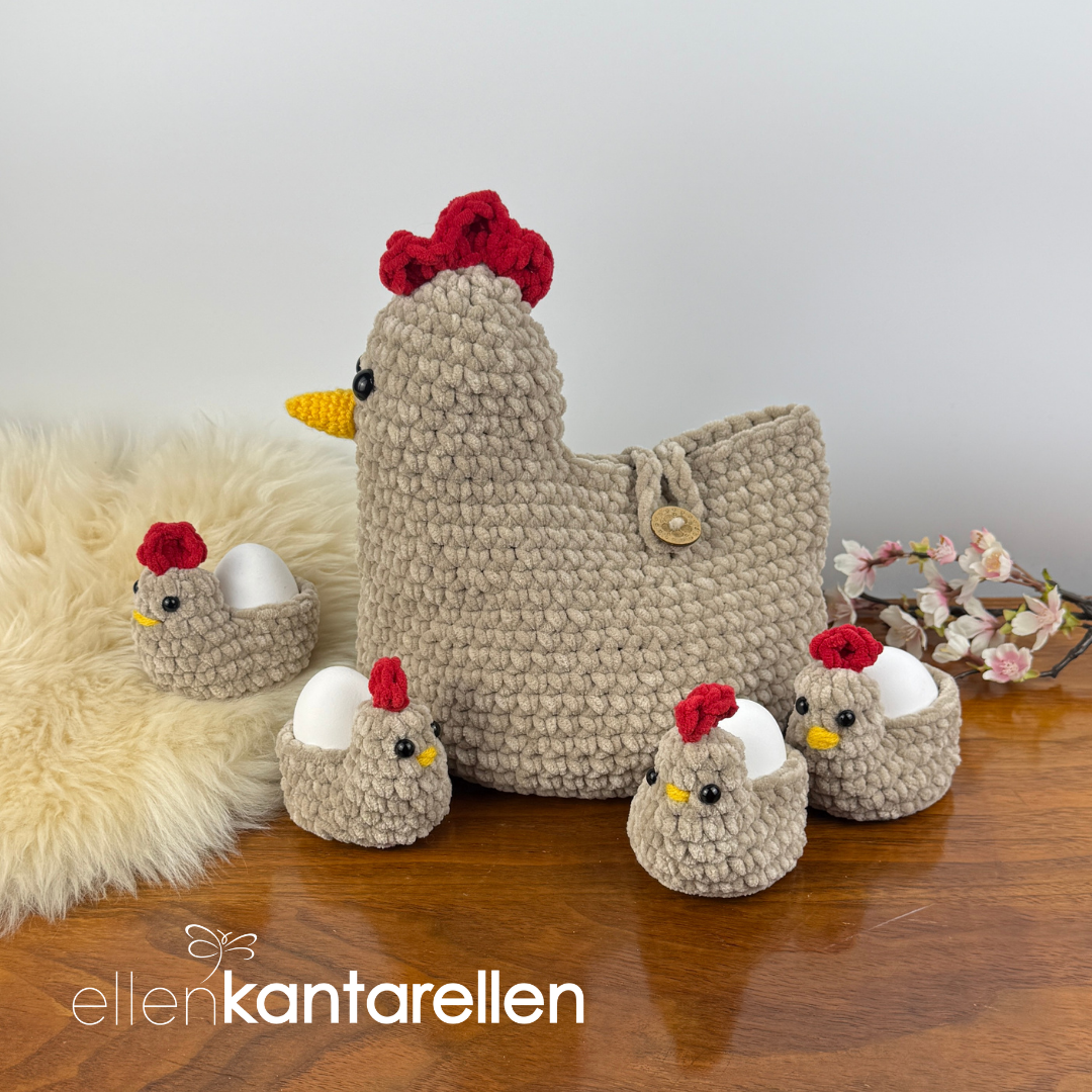 Crochet pattern Chicken Egg basket and Eggholders