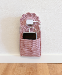 Alternative view of Phone Holder "Heather" Crochet Pattern, charging pocket organizer