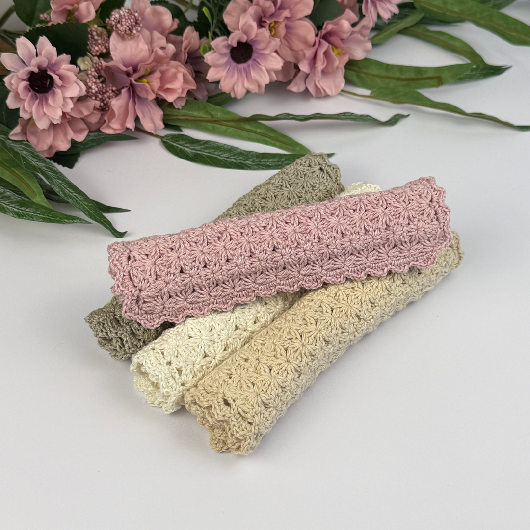 Romantic Farmhouse Washcloth Crochet Pattern (+ editable Printable Labels) - Image 5