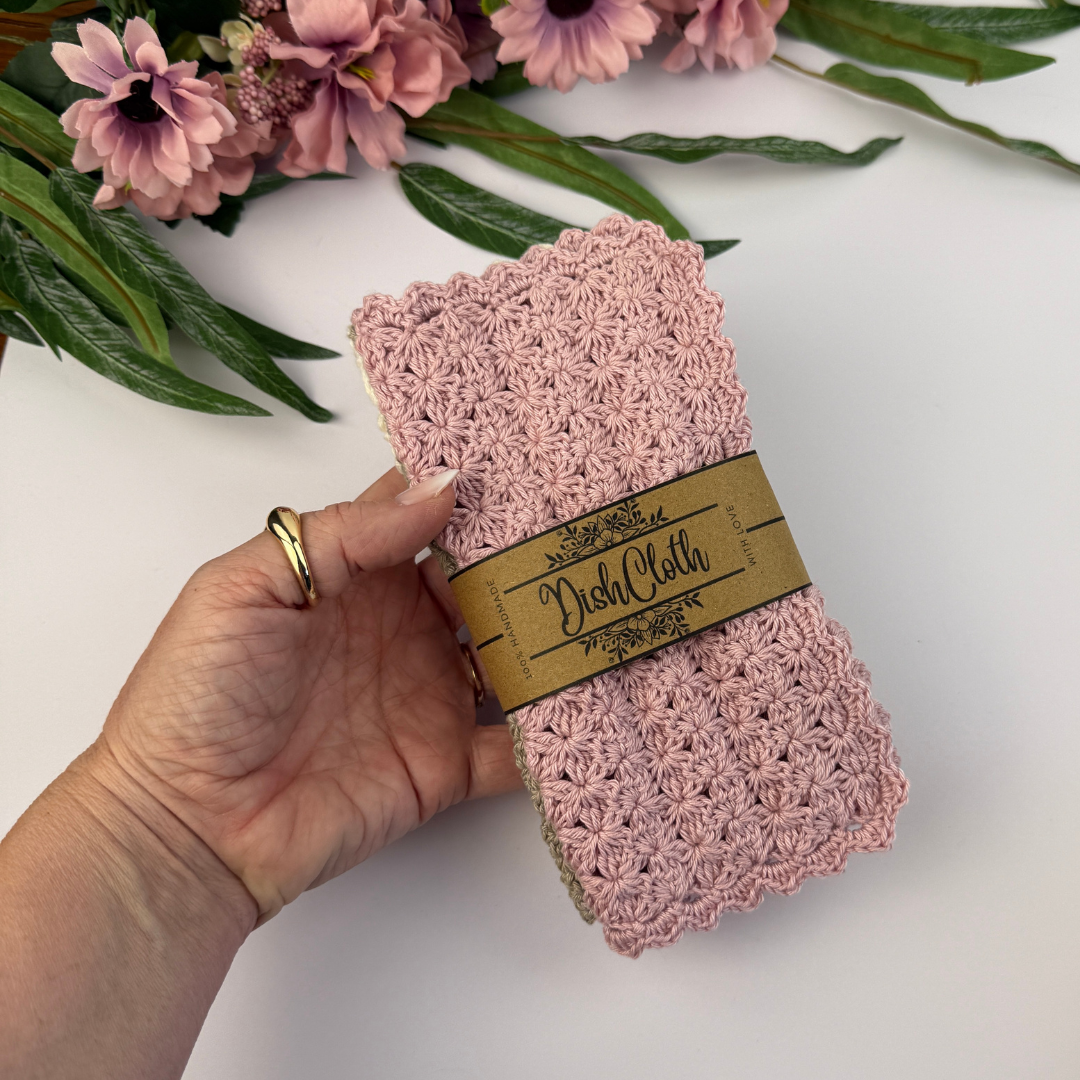 Romantic Farmhouse Washcloth Crochet Pattern (+ editable Printable Labels) - Image 8