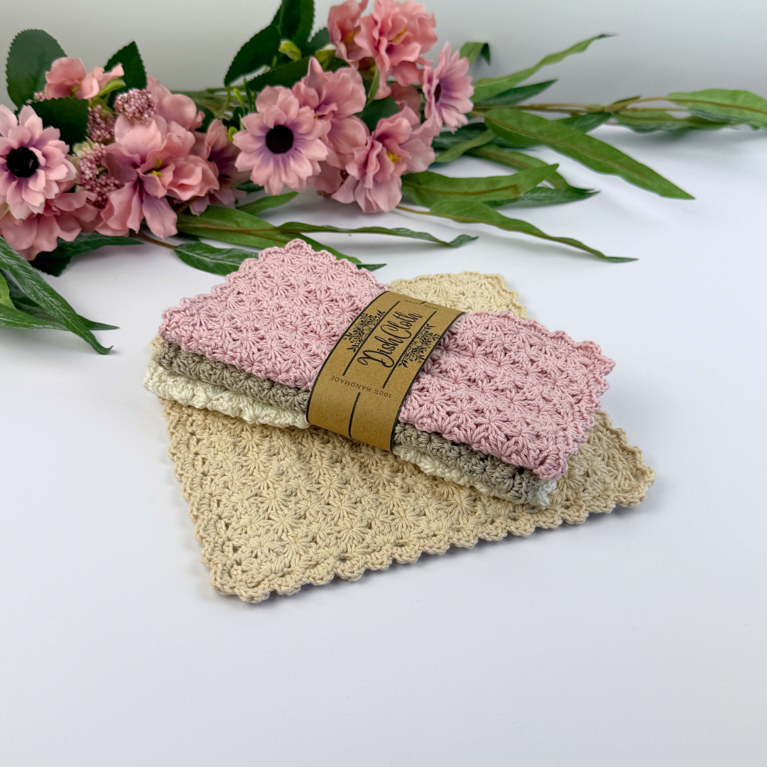 Romantic Farmhouse Washcloth Crochet Pattern (+ editable Printable Labels) - Image 2