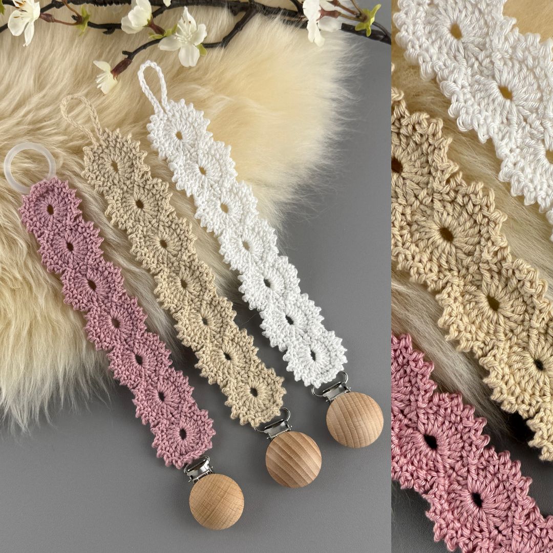 Pacifier Holder "Aster" crochet pattern