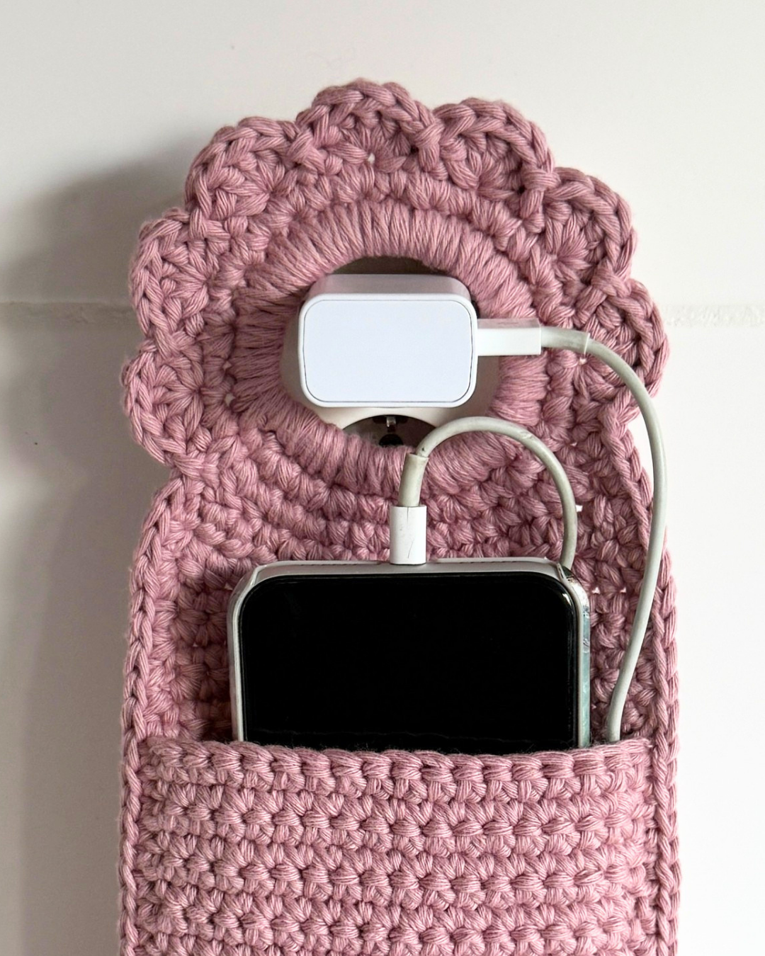Phone Holder "Heather" Crochet Pattern, charging pocket organizer - Image 5