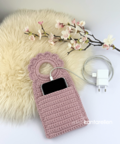 Phone Holder "Heather" Crochet Pattern, charging pocket organizer