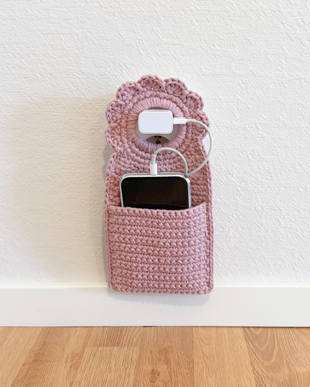Phone Holder "Heather" Crochet Pattern, charging pocket organizer - Image 2
