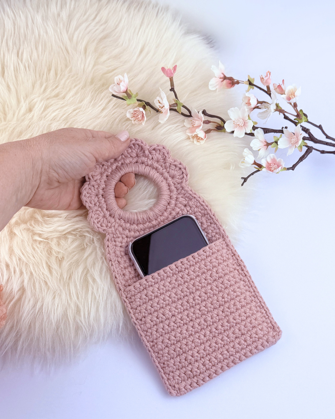 Phone Holder "Heather" Crochet Pattern, charging pocket organizer - Image 3