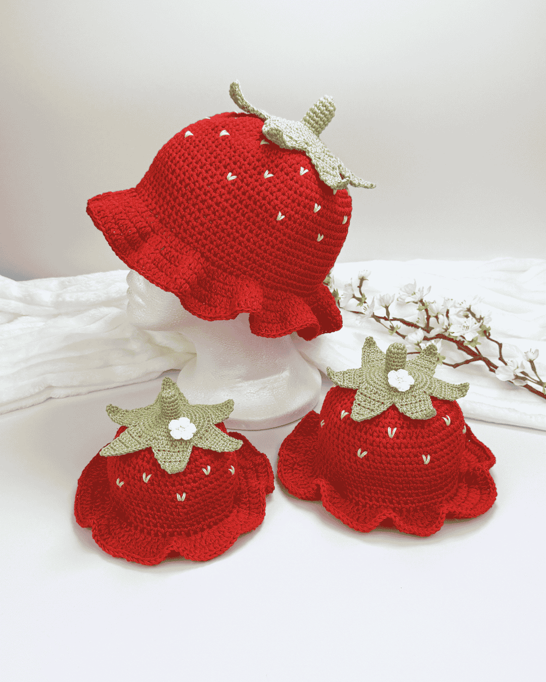 Crochet Strawberry Hat Pattern