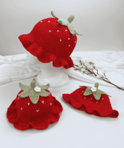 Crochet Strawberry Hat Pattern