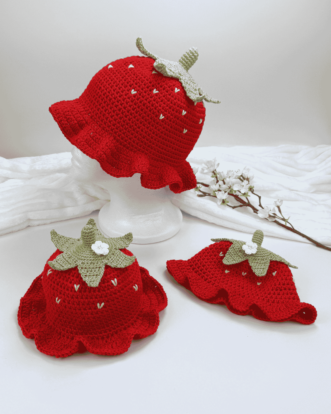 Crochet Strawberry Hat Pattern