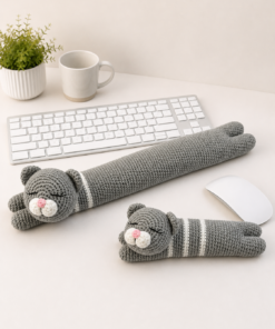 Cat Keyboard & Mouse Wrist Rest Crochet Pattern