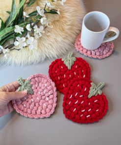Crochet Strawberry Coaster Pattern